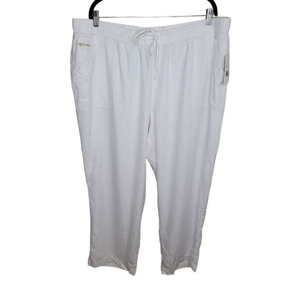 Zac & Rachel Nwt linen blend straight leg ankle pants size 3x - Picture 1 of 7